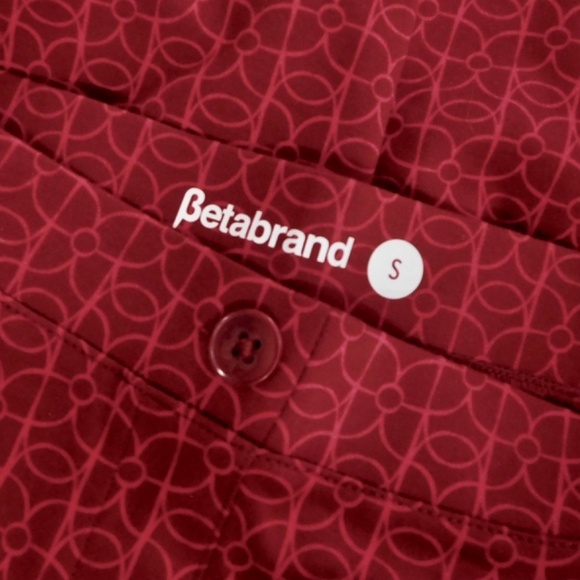 BETABRAND Pencil Dress Pants Skinny-Leg Red Geometric Floral Pockets Small - Picture 9 of 11